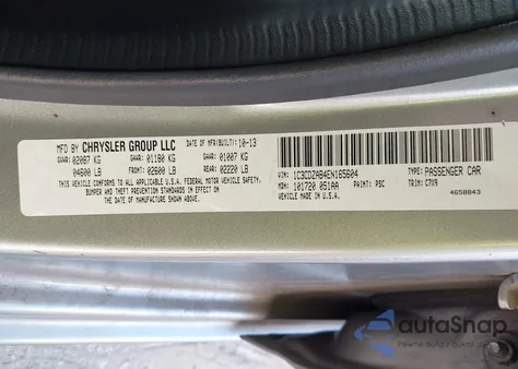 2014 Dodge Avenger Se from USA, damaged, VIN 1C3CDZAB4EN165604